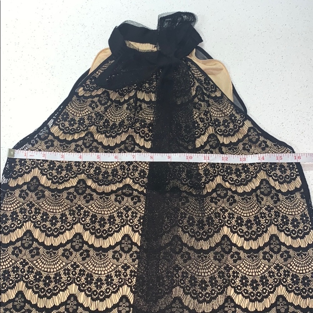 Moda International size XS lace high neck tie top - Picture 4 of 4